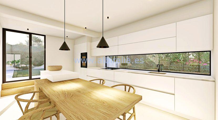 Long term rent villa Albir kitchen and dining room
