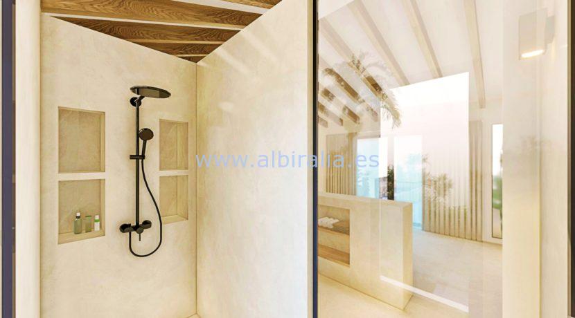 Long term rent villa Albir shower at the master bedroom