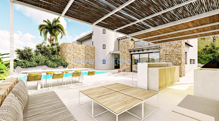 Long term rent villa Albir summer kitchen